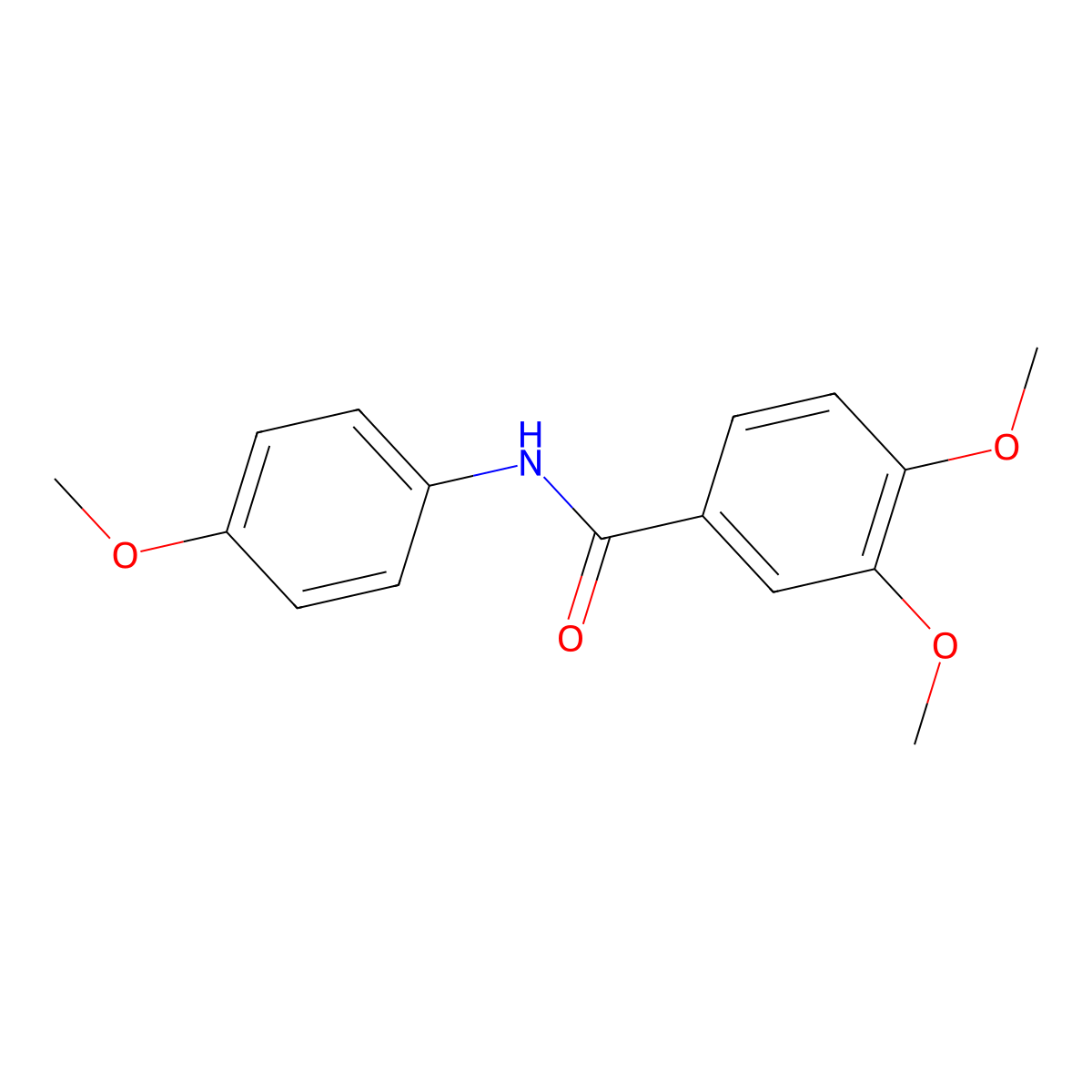 3,4-dimethoxy-N-(4-methoxyphenyl)benzamide molecular structure, CAS 1718-92-9
