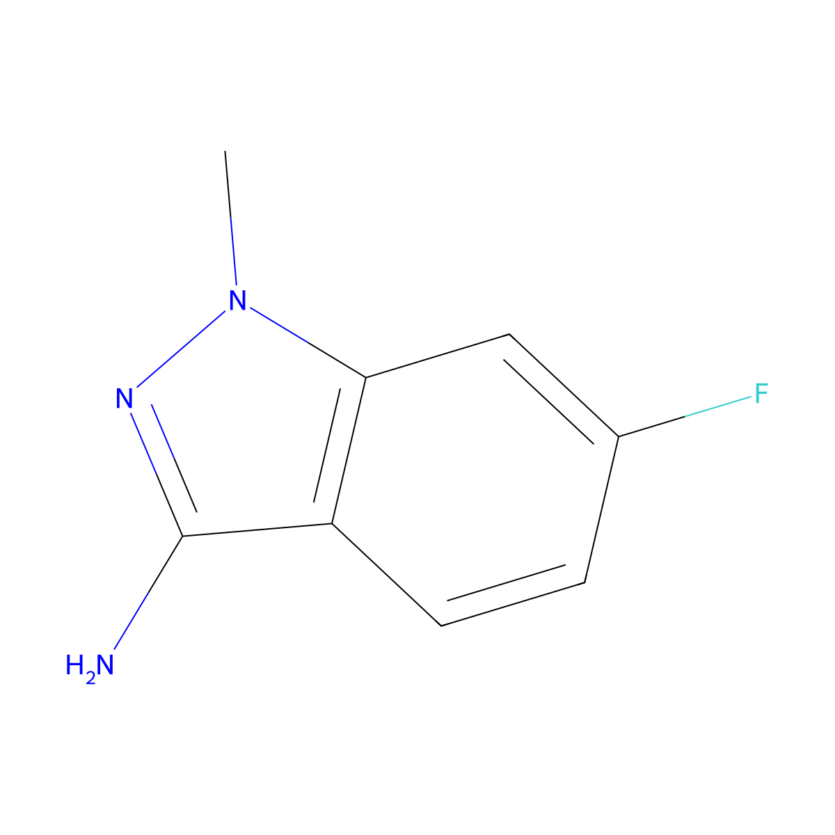 6-Fluoro-1-methyl-1H-indazol-3-amine molecular structure, CAS 171809-13-5