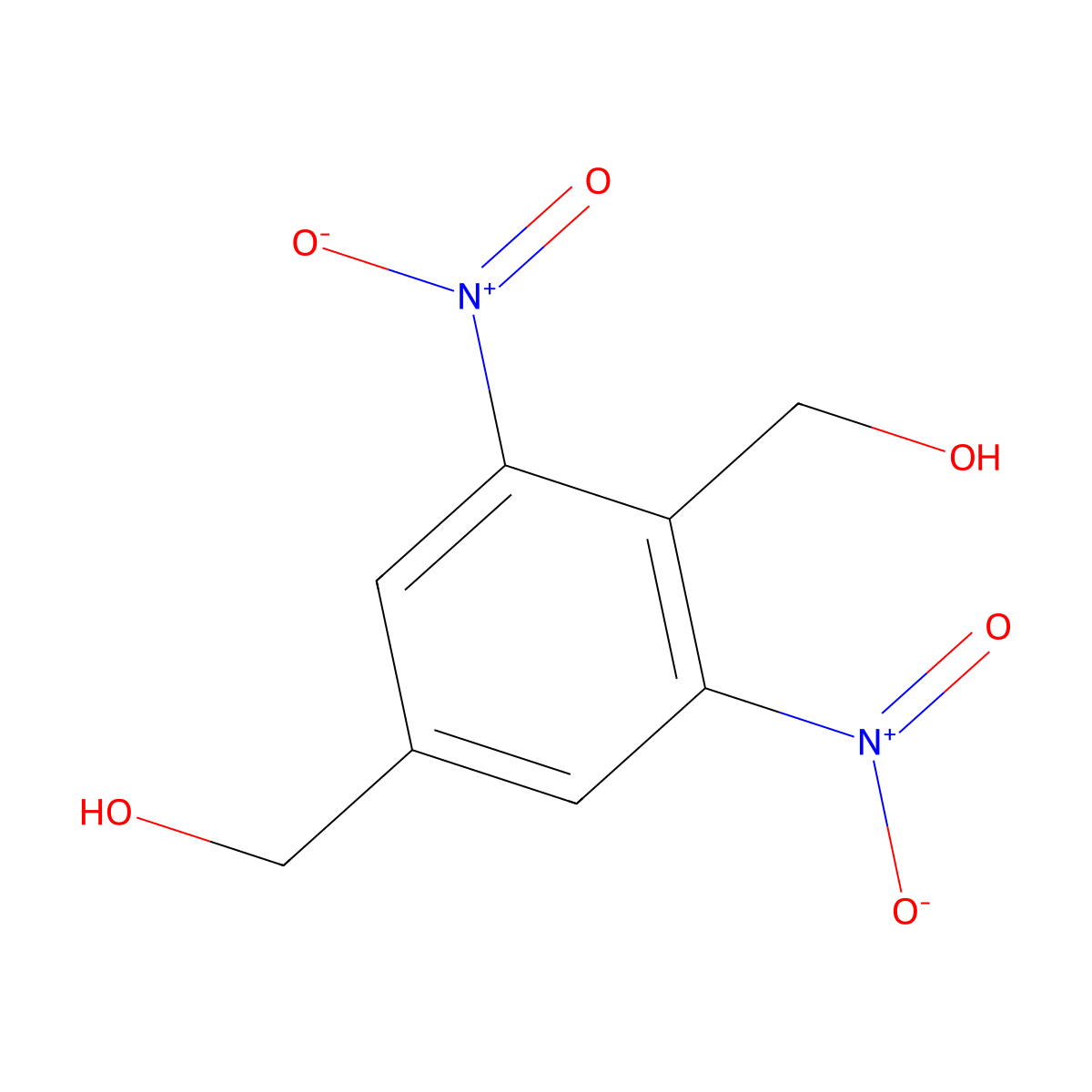 1,4-Benzenedimethanol, 2,6-dinitro- molecular structure, CAS 171809-19-1