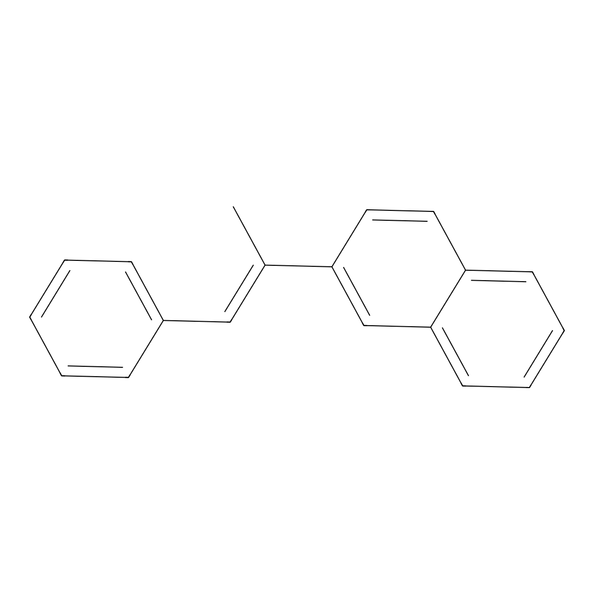 Naphthalene, 2-(1-methyl-2-phenylethenyl)- molecular structure, CAS 17181-02-1