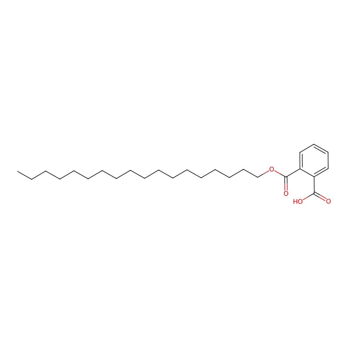 Octadecyl hydrogen phthalate molecular structure, CAS 17181-26-9