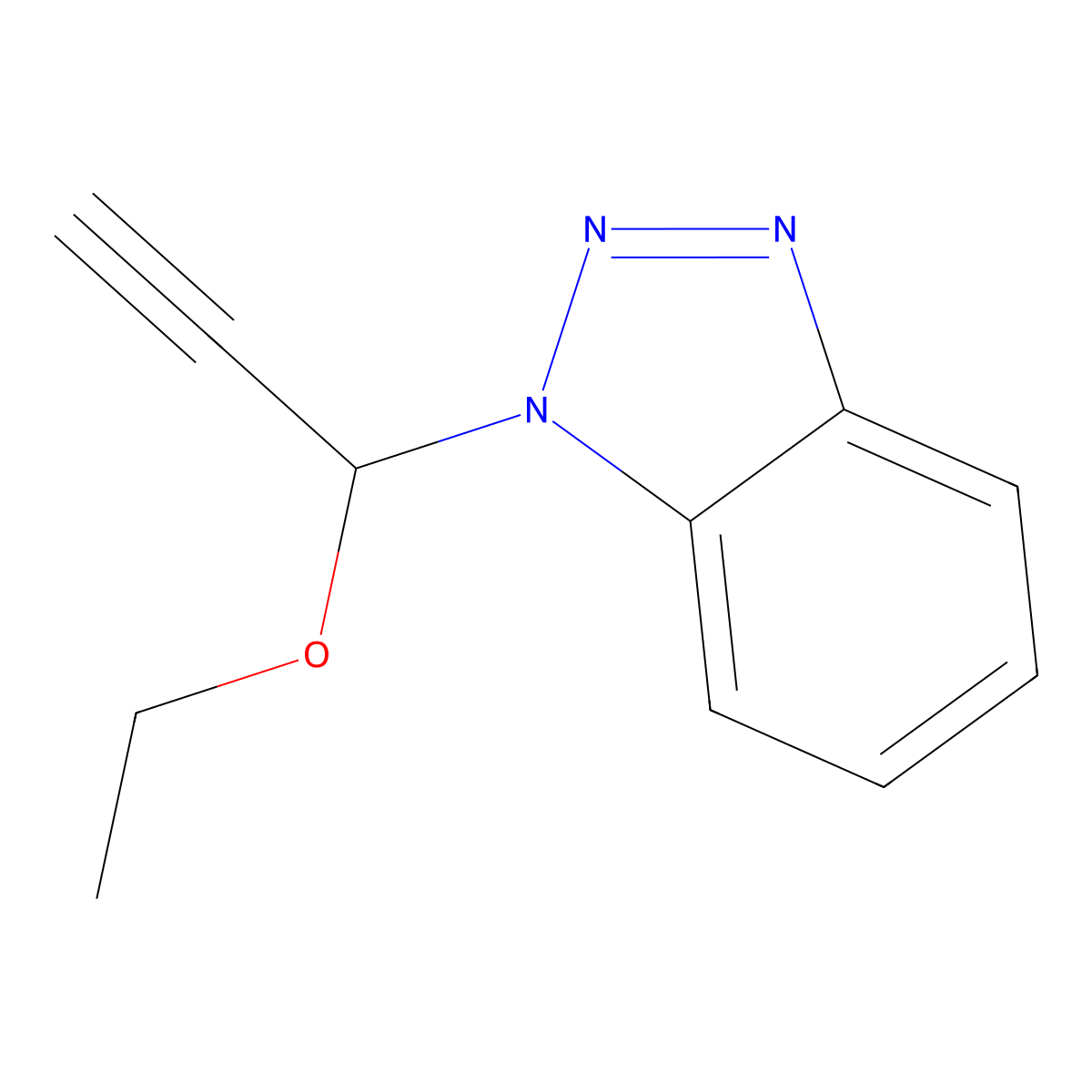 1-(1-Ethoxy-2-propynyl)-1H-benzotriazole molecular structure, CAS 171815-58-0