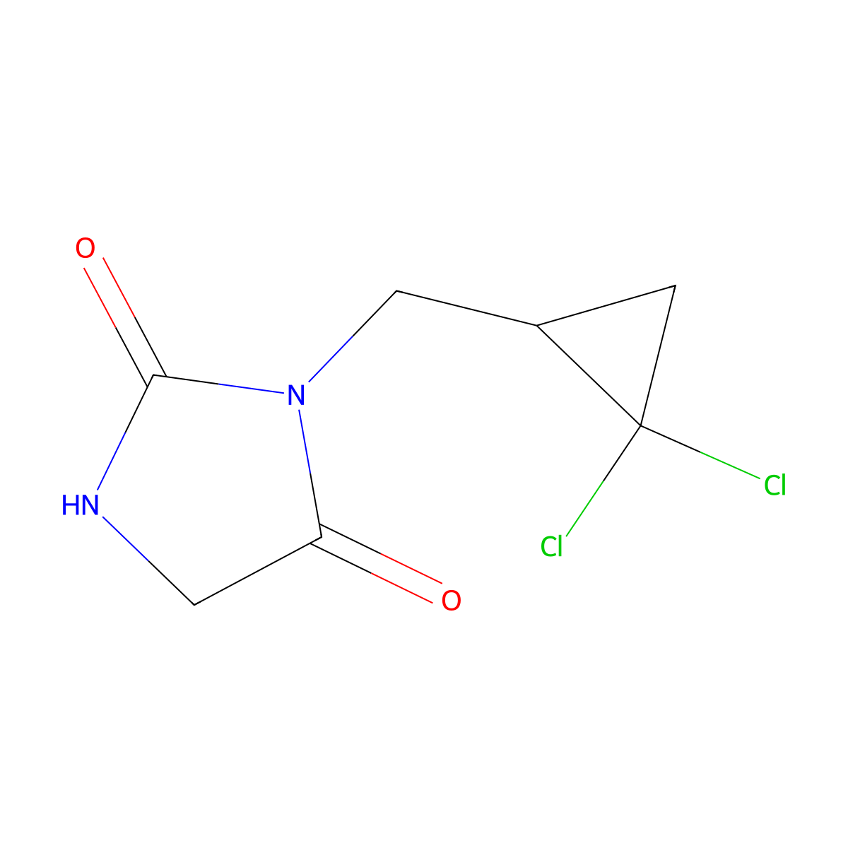 3-[(2,2-Dichlorocyclopropyl)methyl]imidazolidine-2,4-dione molecular structure, CAS 171816-24-3