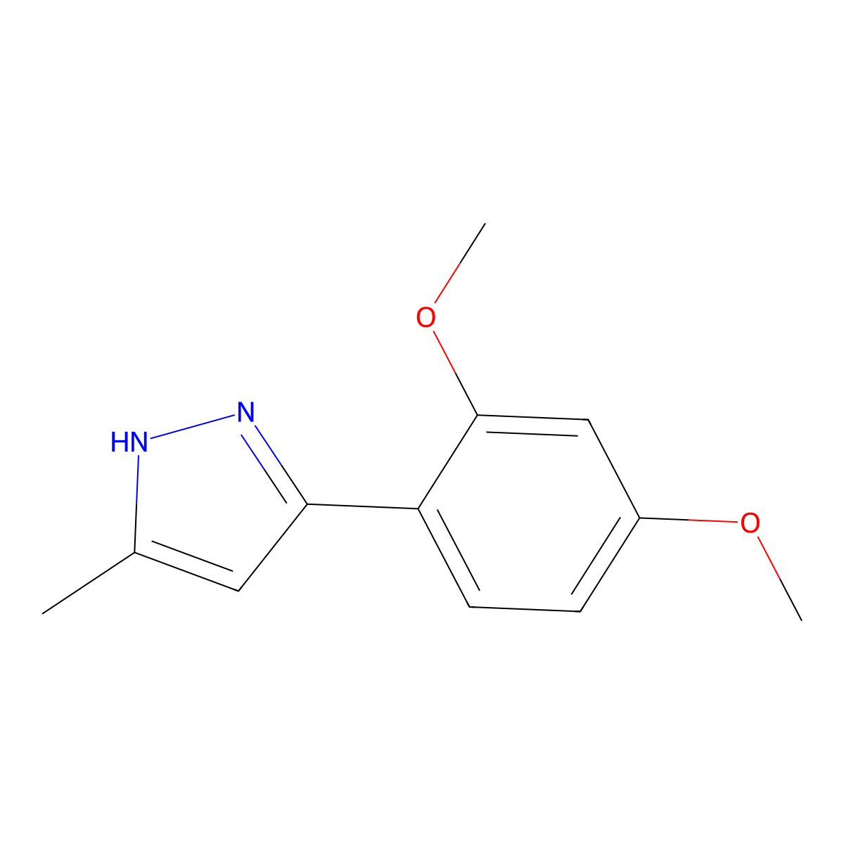 3-(2,4-dimethoxyphenyl)-5-methyl-1H-pyrazole molecular structure, CAS 171817-42-8