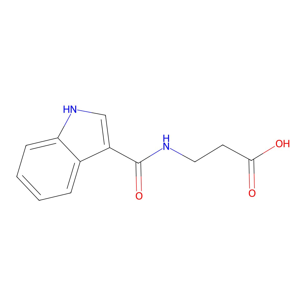 3-(1H-indol-3-ylformamido)propanoic acid molecular structure, CAS 171817-97-3