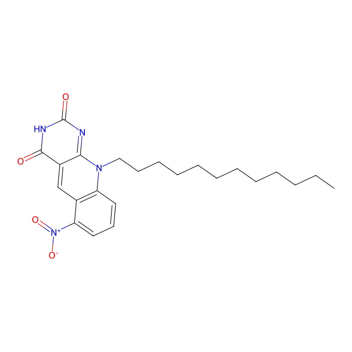 10-dodecyl-6-nitro-2H,3H,4H,10H-pyrimido[4,5-b]quinoline-2,4-dione molecular structure, CAS 171819-92-4