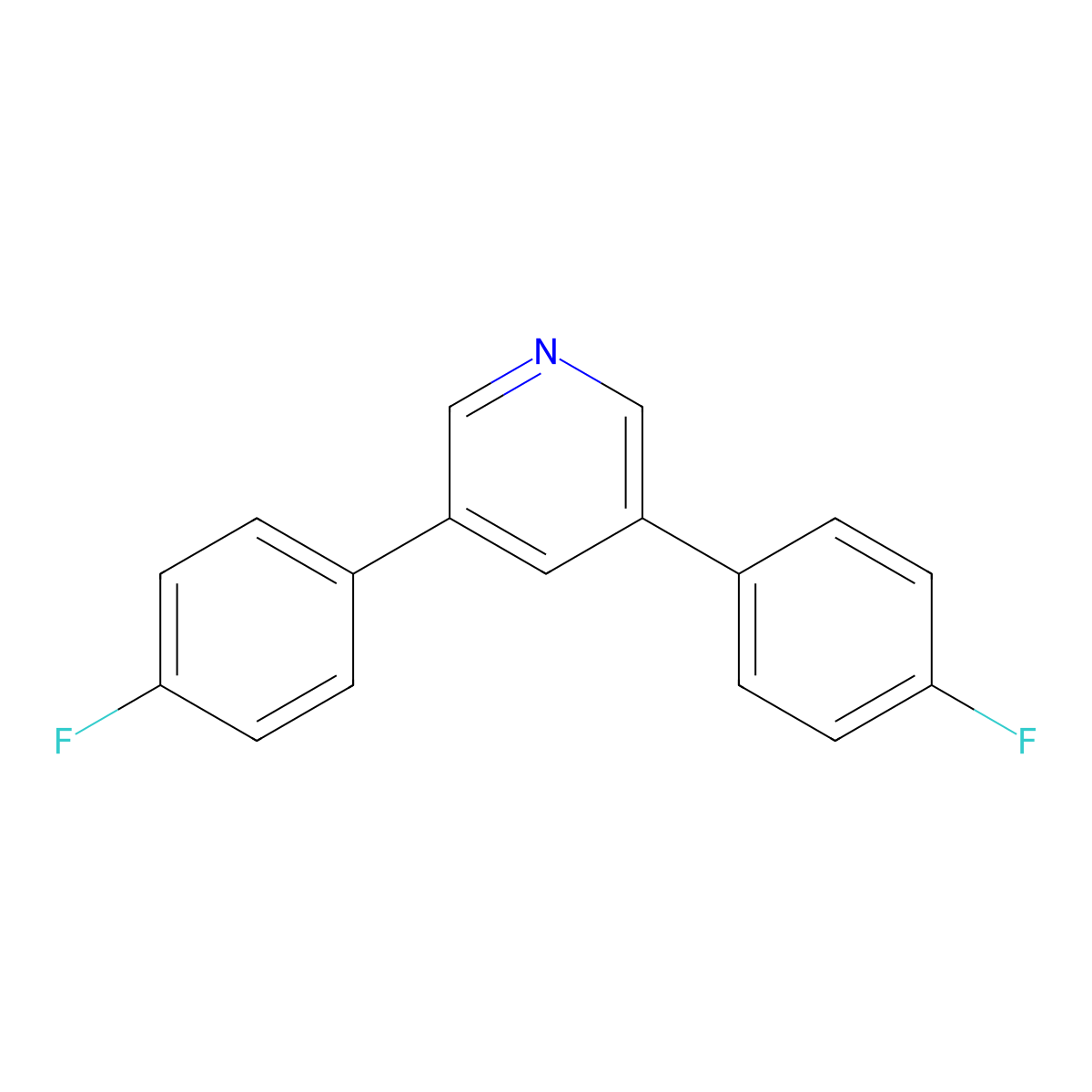 3,5-Bis(4-fluorophenyl)pyridine molecular structure, CAS 171819-99-1