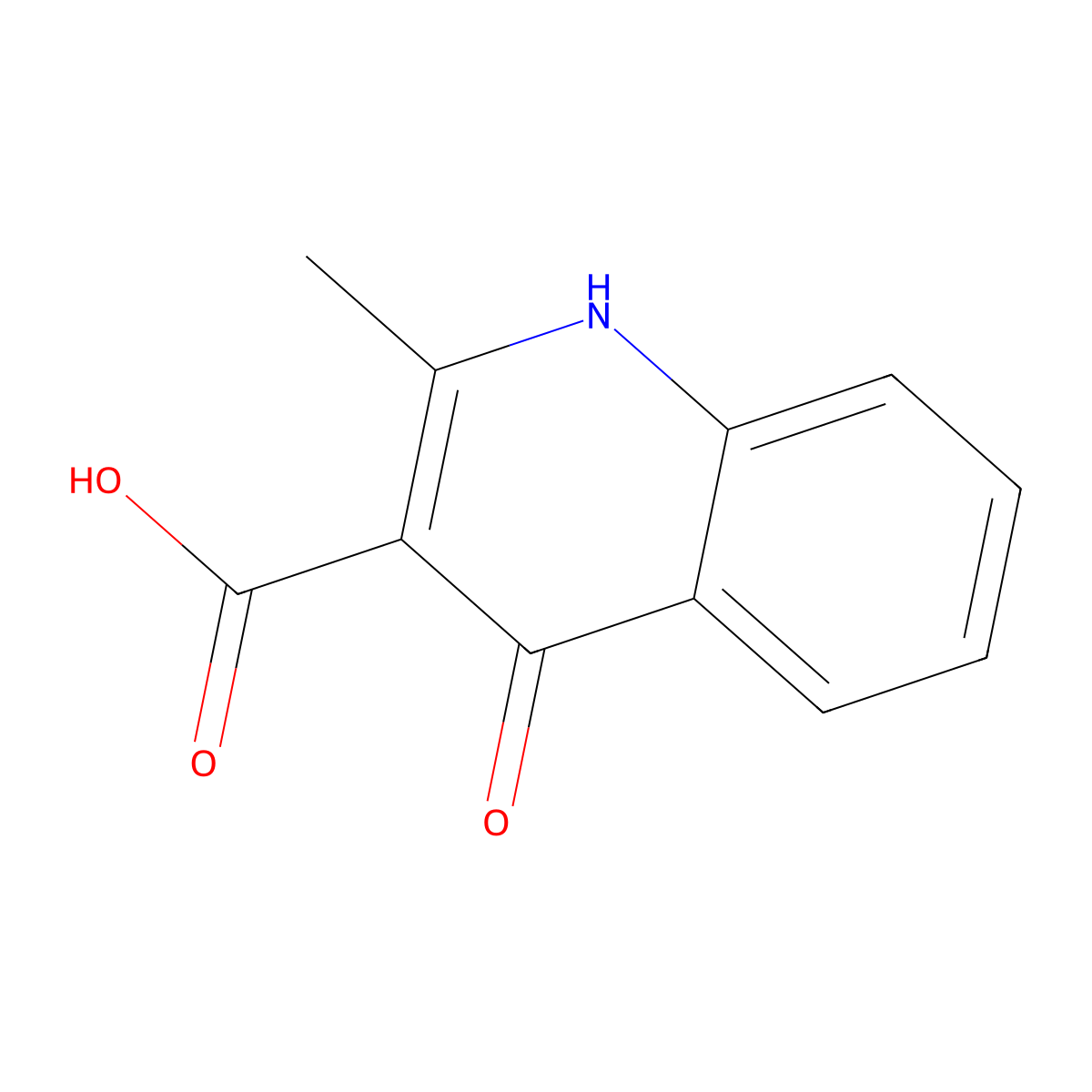 2-Methyl-4-oxo-1,4-dihydroquinoline-3-carboxylic acid molecular structure, CAS 17182-95-5