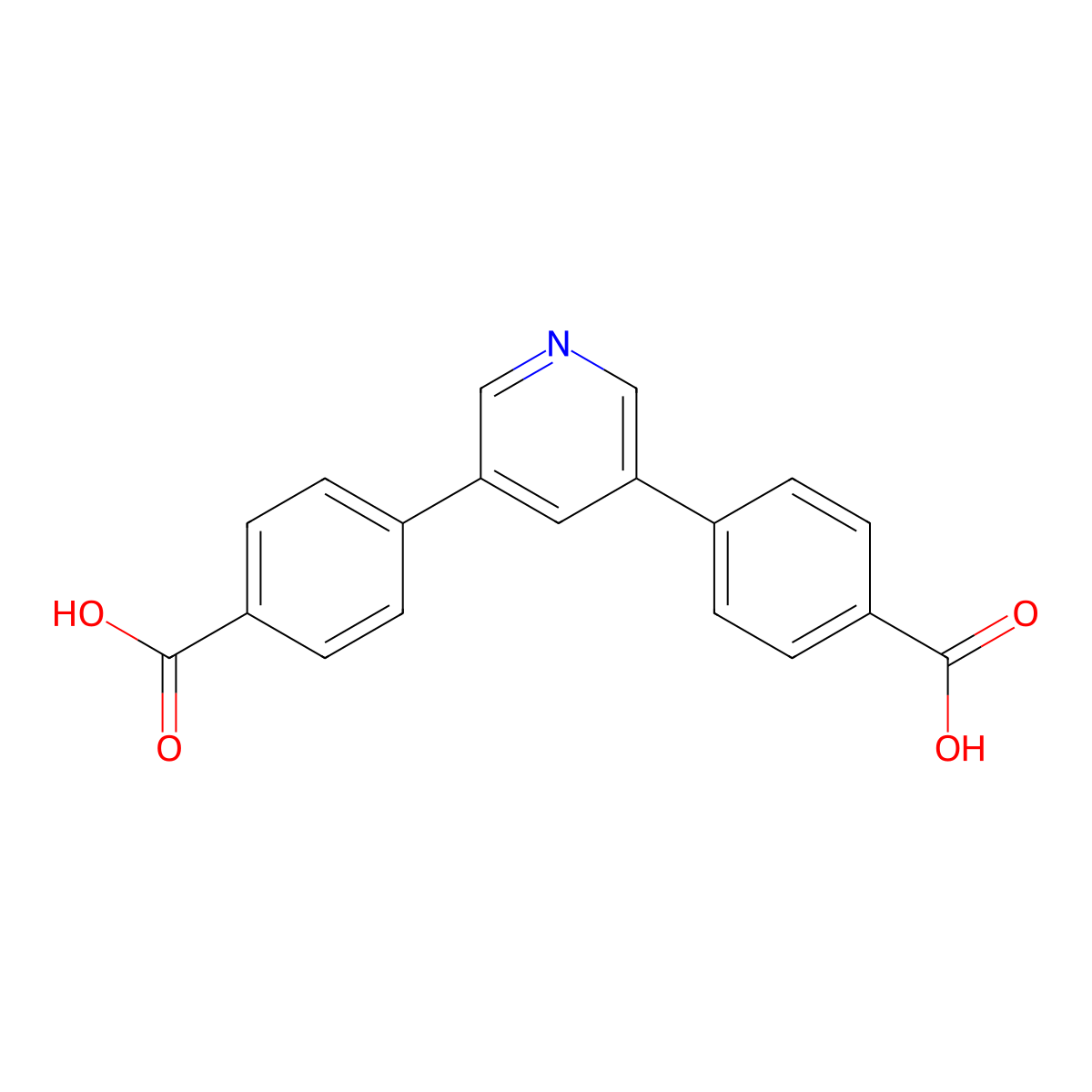 4,4'-(Pyridine-3,5-diyl)dibenzoic acid molecular structure, CAS 171820-04-5