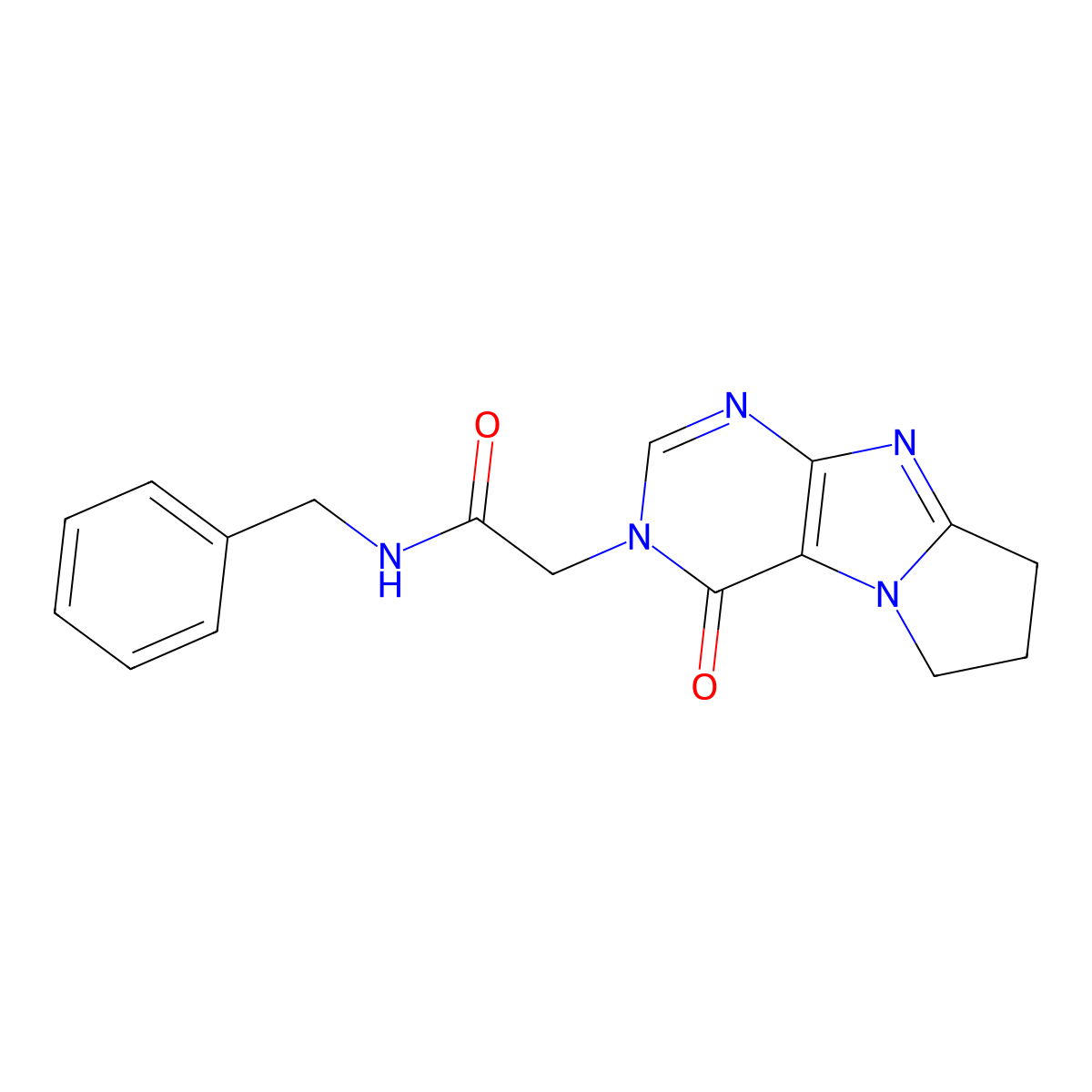 N-benzyl-2-(4-oxo-4,6,7,8-tetrahydro-3H-pyrrolo[2,1-f]purin-3-yl)acetamide molecular structure, CAS 171823-67-9