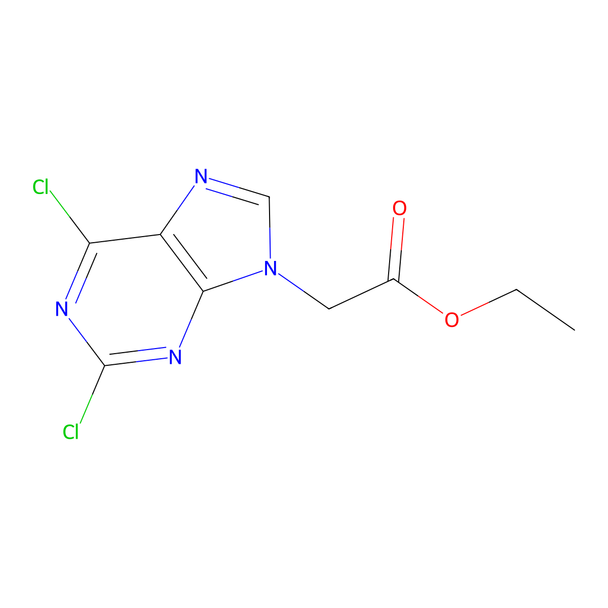 Ethyl 2,6-dichloro-9H-purine-9-acetate molecular structure, CAS 171827-50-2