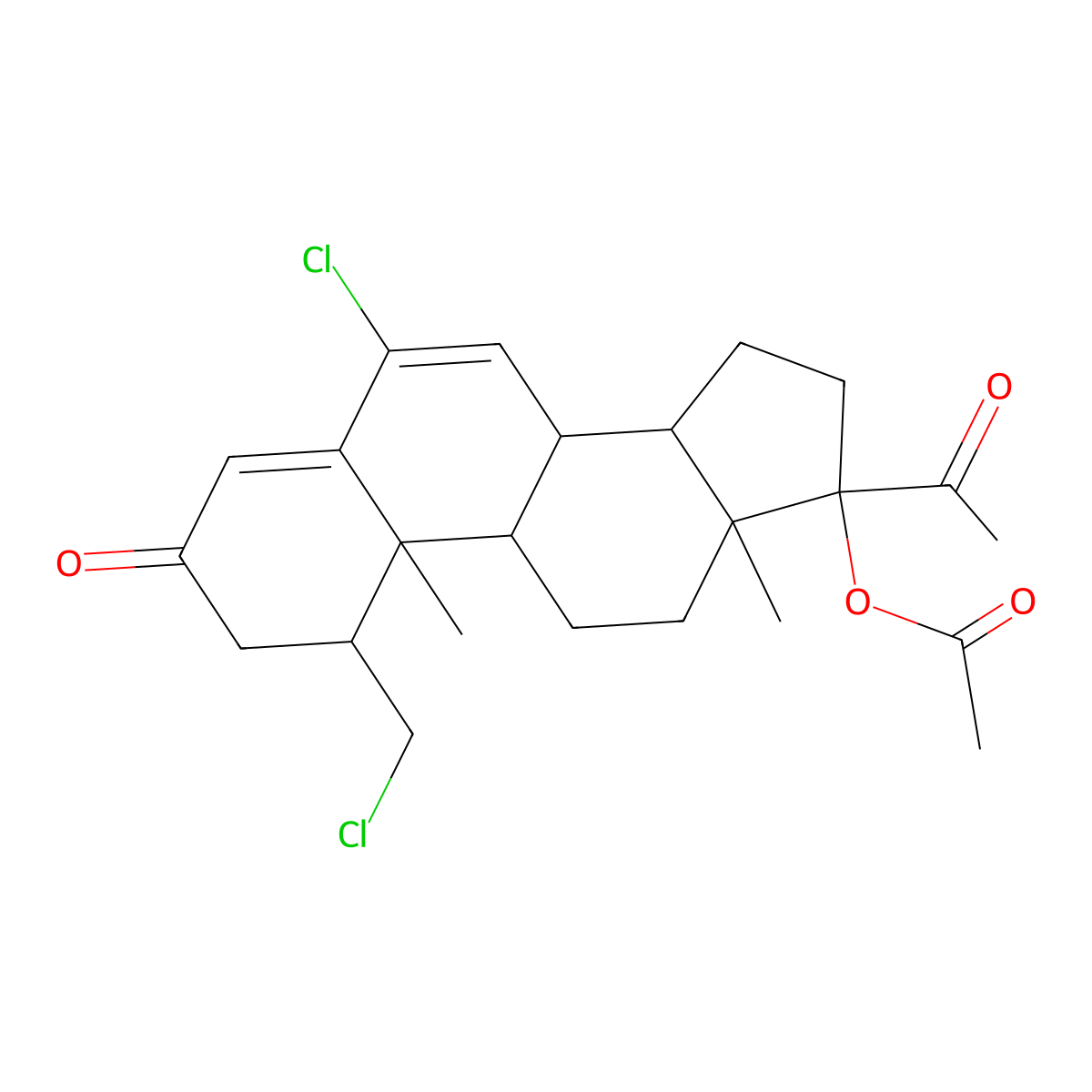 (1alpha)-17-(Acetyloxy)-6-chloro-1-(chloromethyl)pregna-4,6-diene-3,20-dione molecular structure, CAS 17183-98-1