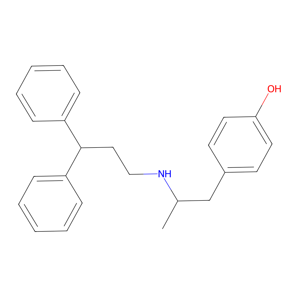 Phenol, 4-[2-[(3,3-diphenylpropyl)amino]propyl]- molecular structure, CAS 17184-45-1