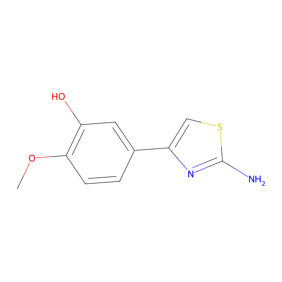 5-(2-Amino-1,3-thiazol-4-yl)-2-methoxyphenol molecular structure, CAS 171849-44-8