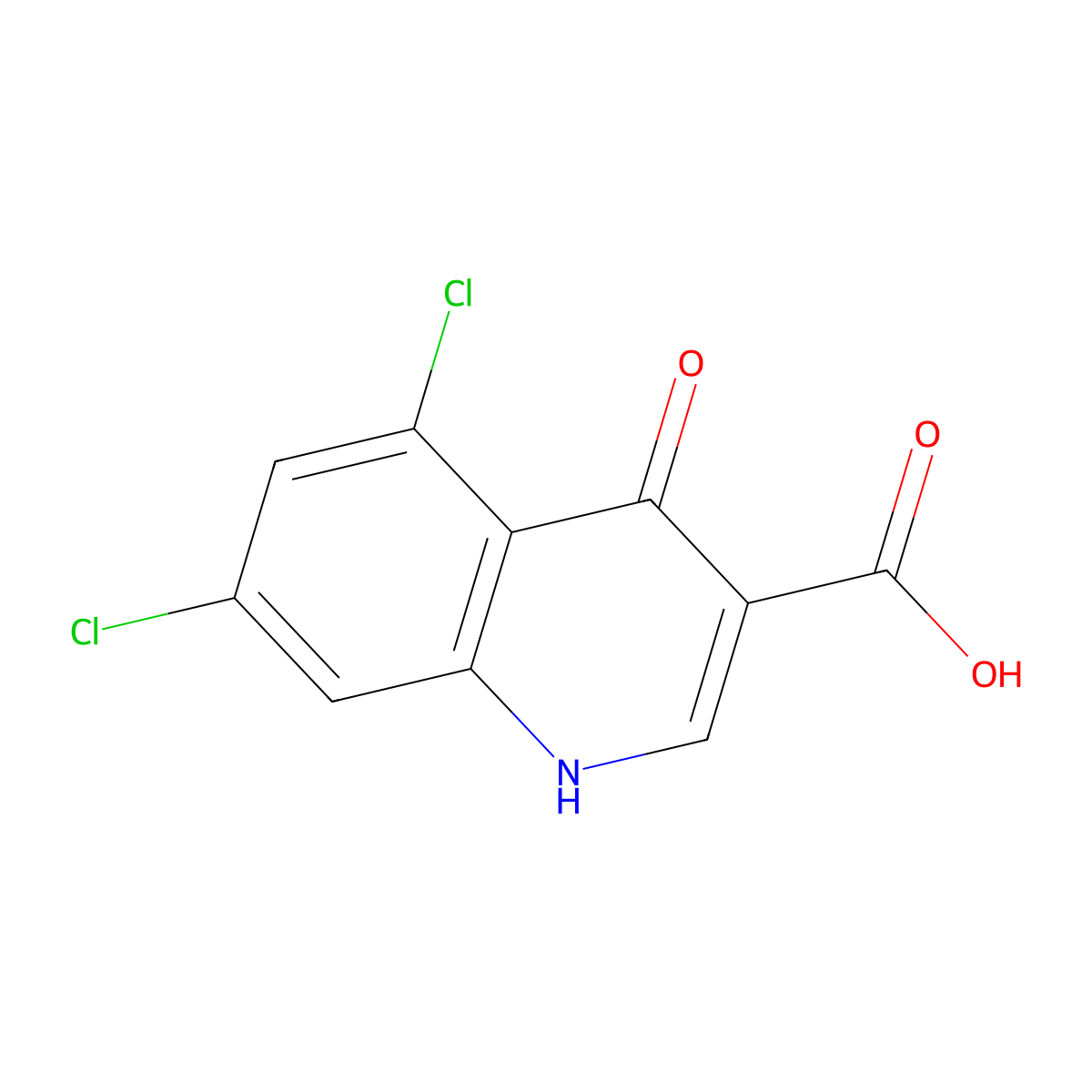 3-Quinolinecarboxylic acid, 5,7-dichloro-4-hydroxy- molecular structure, CAS 171850-30-9