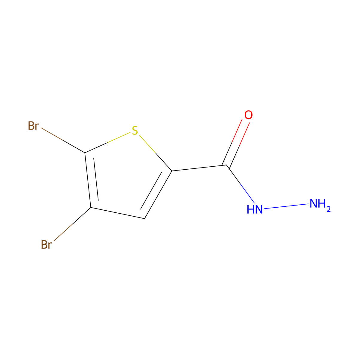 4,5-Dibromothiophene-2-carbohydrazide molecular structure, CAS 171851-25-5