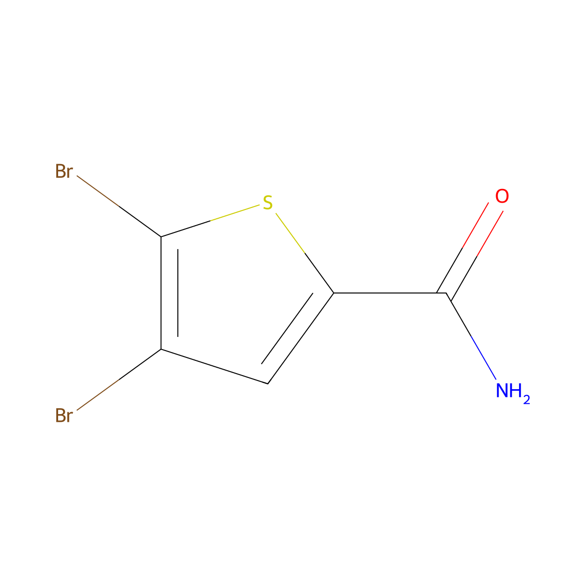4,5-Dibromothiophene-2-carboxamide molecular structure, CAS 171851-27-7