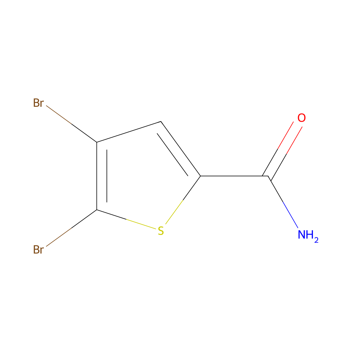 4,5-Dibromothiophene-2-carboxamide molecular structure, CAS 171851-27-7