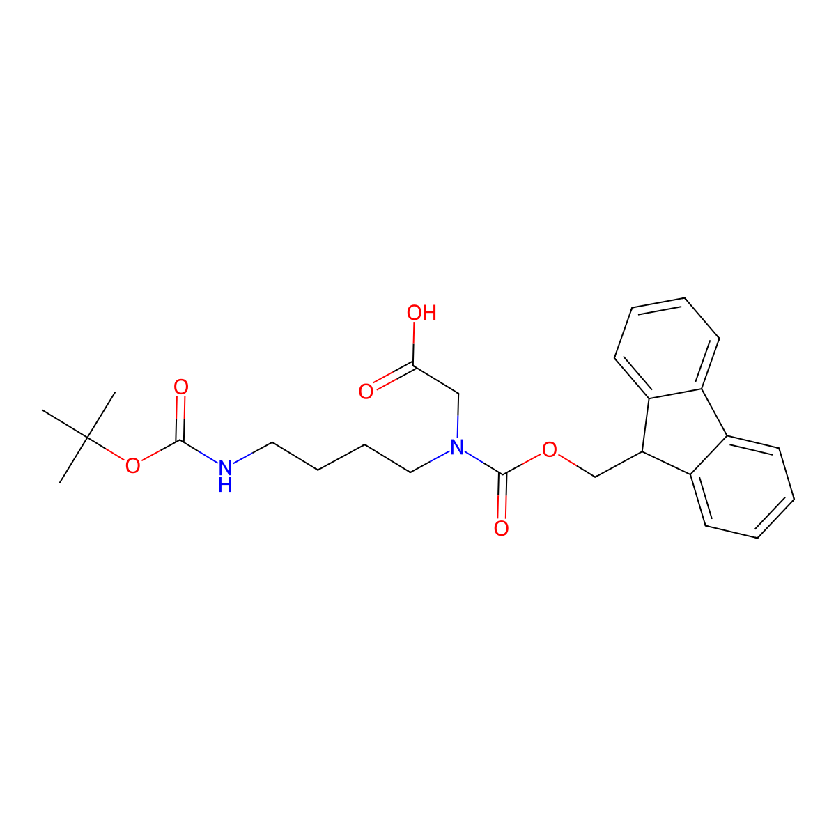 Fmoc-N-(4-Boc-aminobutyl)-Gly-OH molecular structure, CAS 171856-09-0