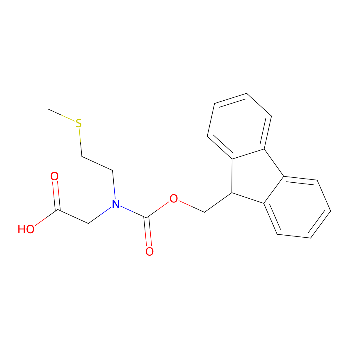 2-({[(9H-fluoren-9-yl)methoxy]carbonyl}[2-(methylsulfanyl)ethyl]amino)acetic acid molecular structure, CAS 171856-10-3