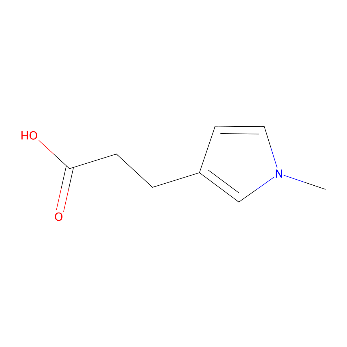 3-(1-methyl-1H-pyrrol-3-yl)propanoic acid molecular structure, CAS 171858-12-1