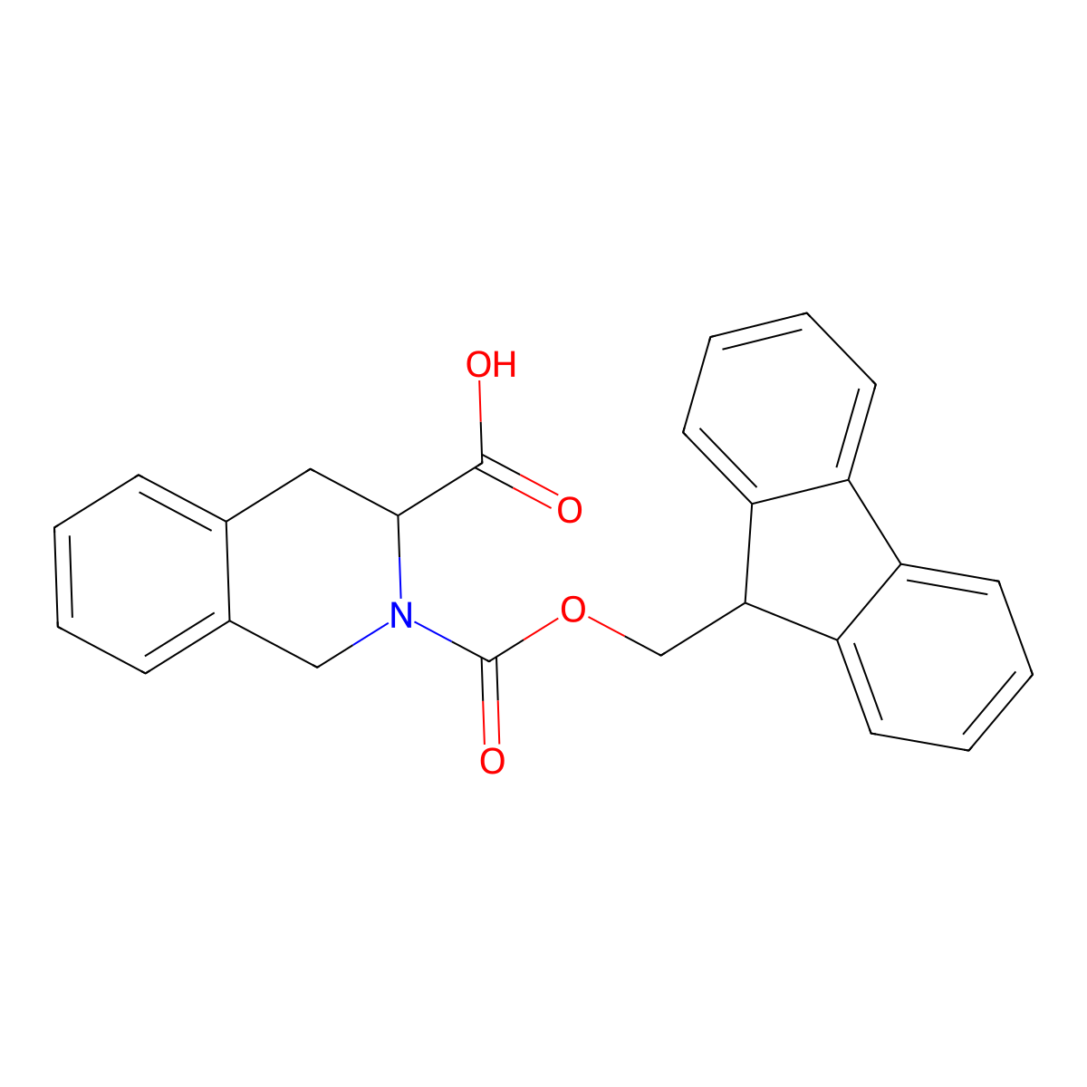 2-(((9H-fluoren-9-yl)methoxy)carbonyl)-1,2,3,4-tetrahydroisoquinoline-3-carboxylic acid molecular structure, CAS 171859-74-8
