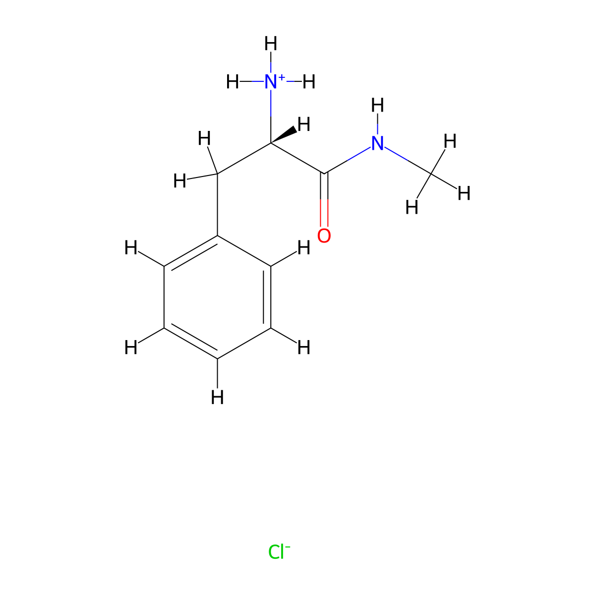 (S)-(+)-2-Amino-N-methyl-3-phenyl-propionamide hydrochloride molecular structure, CAS 17186-56-0