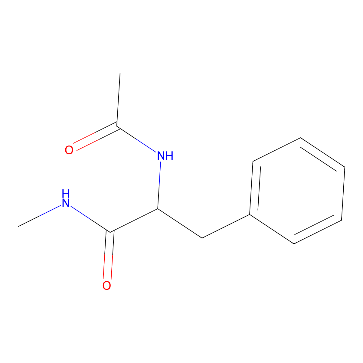 Nalpha-Acetyl-N-methyl-L-phenylalaninamide molecular structure, CAS 17186-60-6