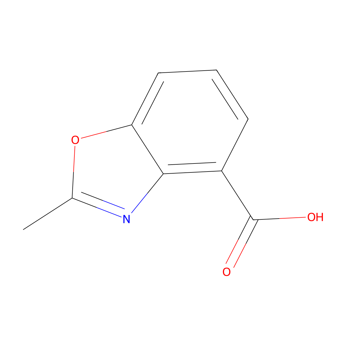 2-Methyl-1,3-benzoxazole-4-carboxylic acid molecular structure, CAS 171861-87-3