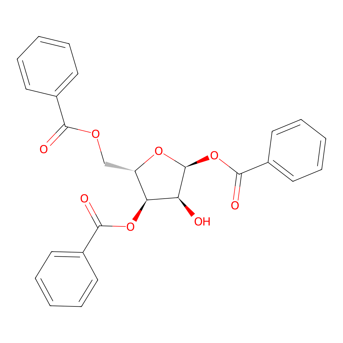 1,3,5-tri-O-benzoyl-alpha-L-ribofuranose molecular structure, CAS 171866-30-1