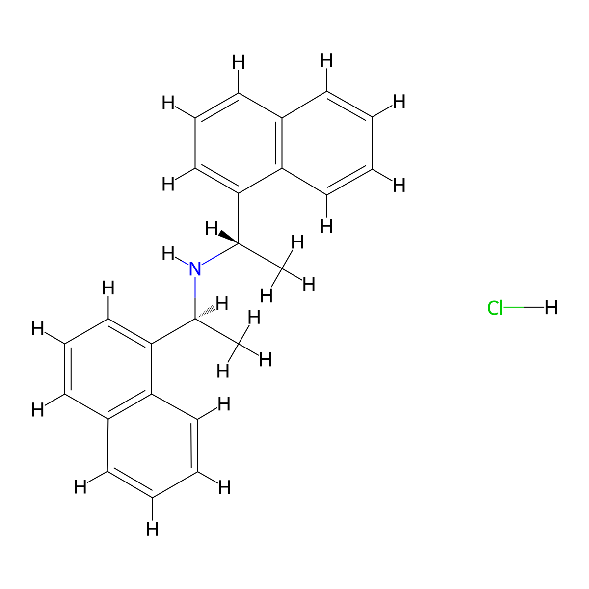 Bis[(S)-(+)-(1-naphthyl)ethyl]amine hydrochloride molecular structure, CAS 171867-34-8