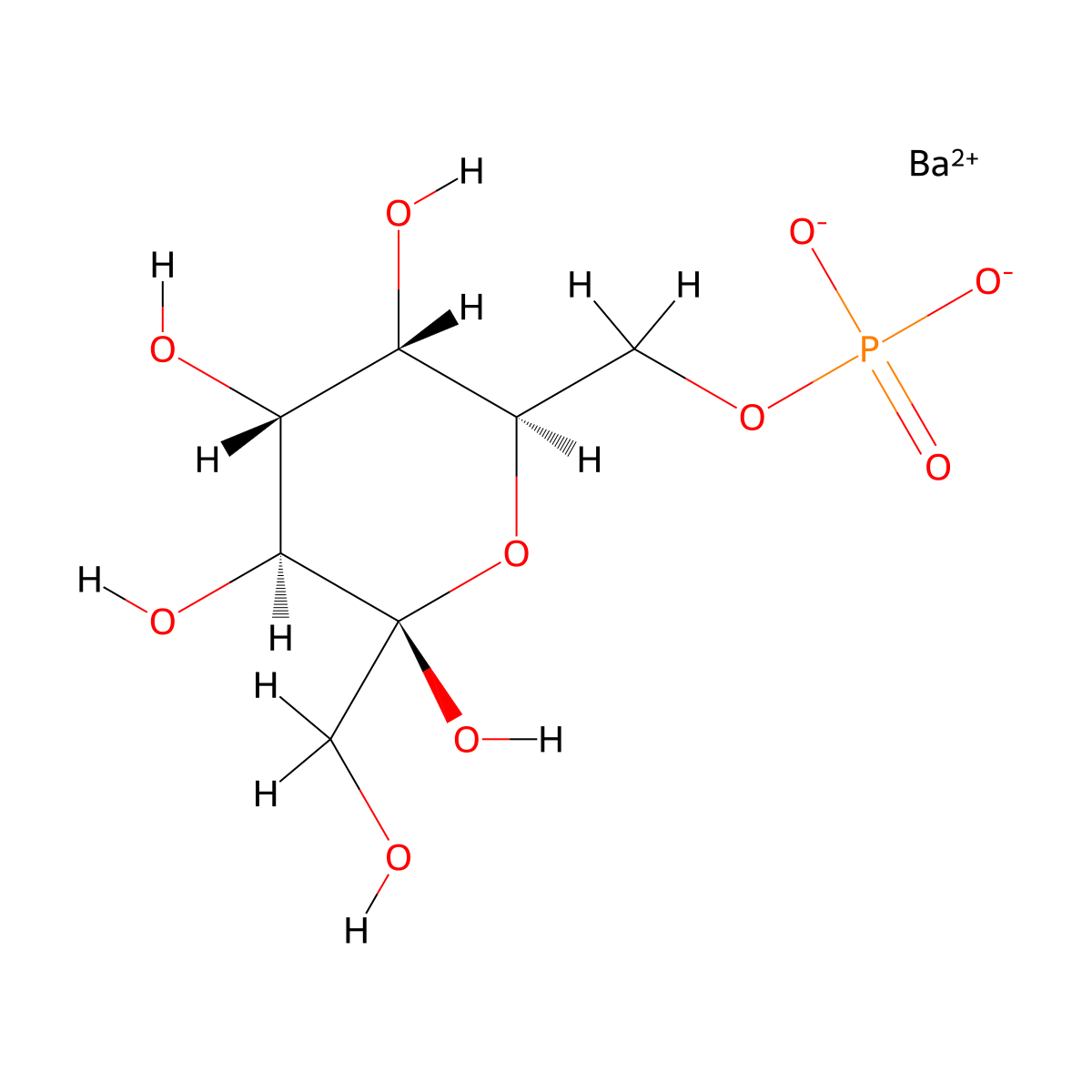 Barium ((2R,3S,4R,5S,6R)-3,4,5,6-tetrahydroxy-6-(hydroxymethyl)tetrahydro-2H-pyran-2-yl)methyl phosphate molecular structure, CAS 17187-72-3
