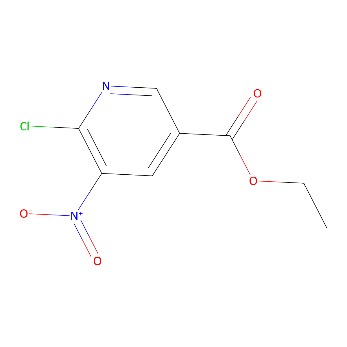 Ethyl 6-chloro-5-nitronicotinate molecular structure, CAS 171876-22-5