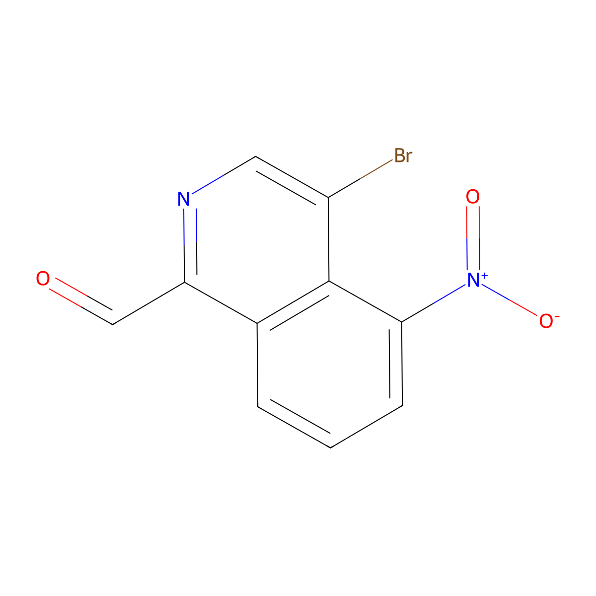 4-Bromo-5-nitro-isoquinoline-1-carbaldehyde molecular structure, CAS 171880-56-1