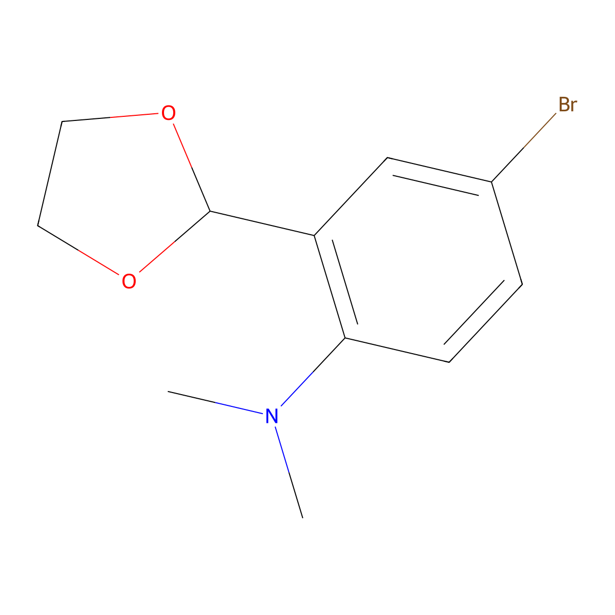 4-Bromo-2-(1,3-dioxolan-2-yl)-N,N-dimethylaniline molecular structure, CAS 171881-28-0