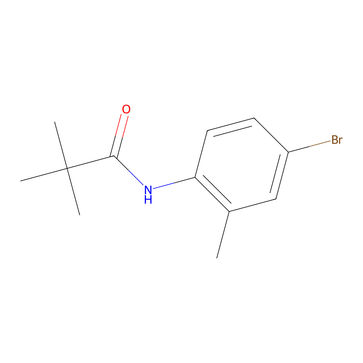 N-(4-bromo-2-methylphenyl)-2,2-dimethylpropanamide molecular structure, CAS 171881-43-9