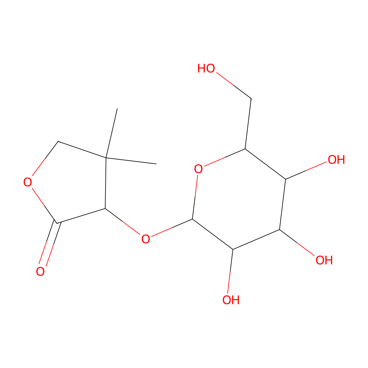 Pantoyl lactone glucoside molecular structure, CAS 171884-77-8