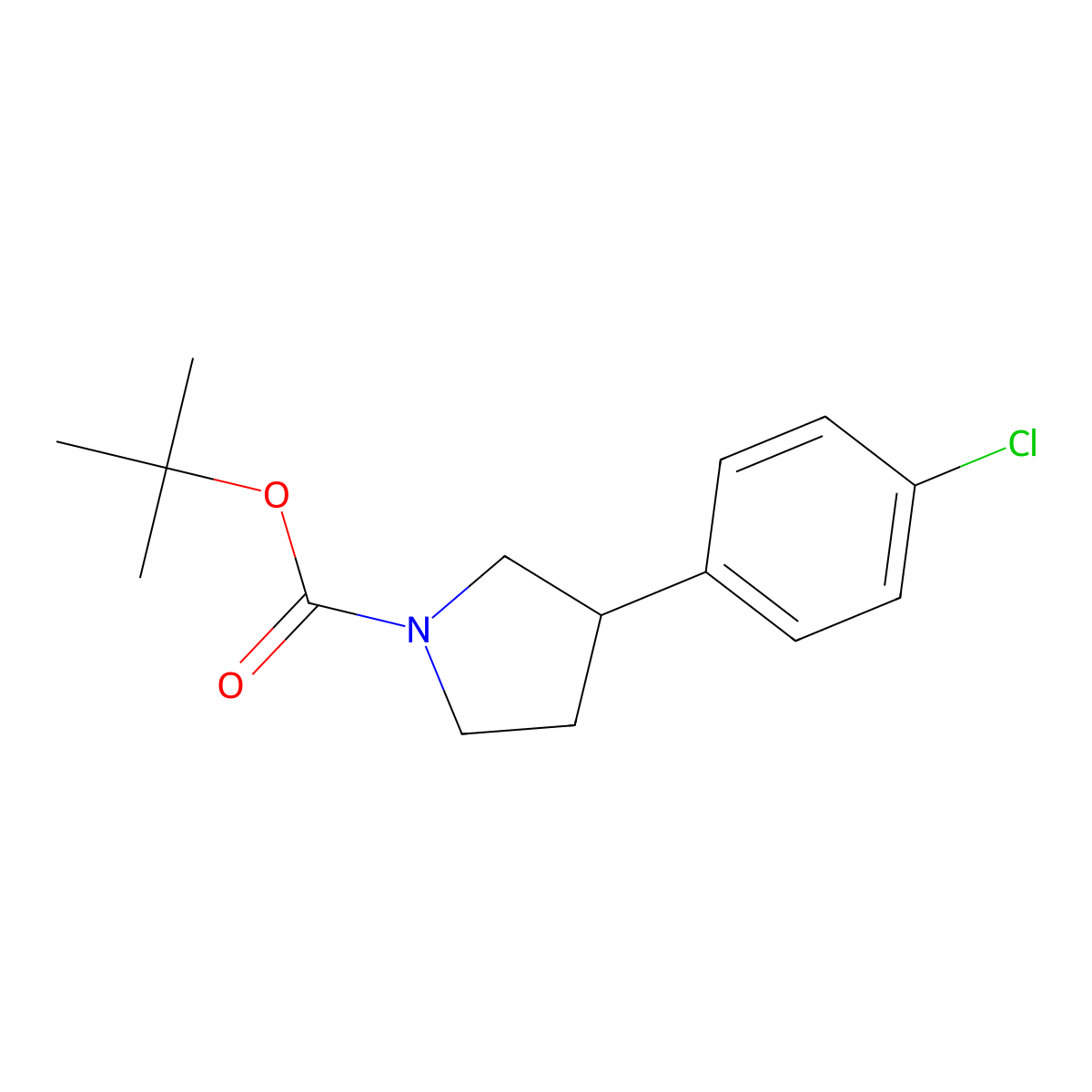 (R)-1-Boc-3-(4-chloro-phenyl)-pyrrolidine molecular structure, CAS 171897-39-5