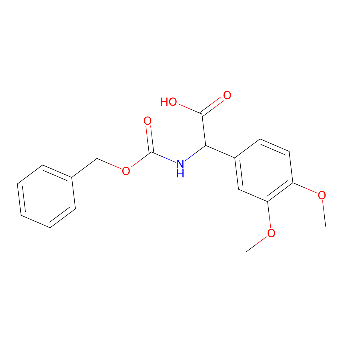 2-{[(Benzyloxy)carbonyl]amino}-2-(3,4-dimethoxyphenyl)acetic acid molecular structure, CAS 1719-27-3