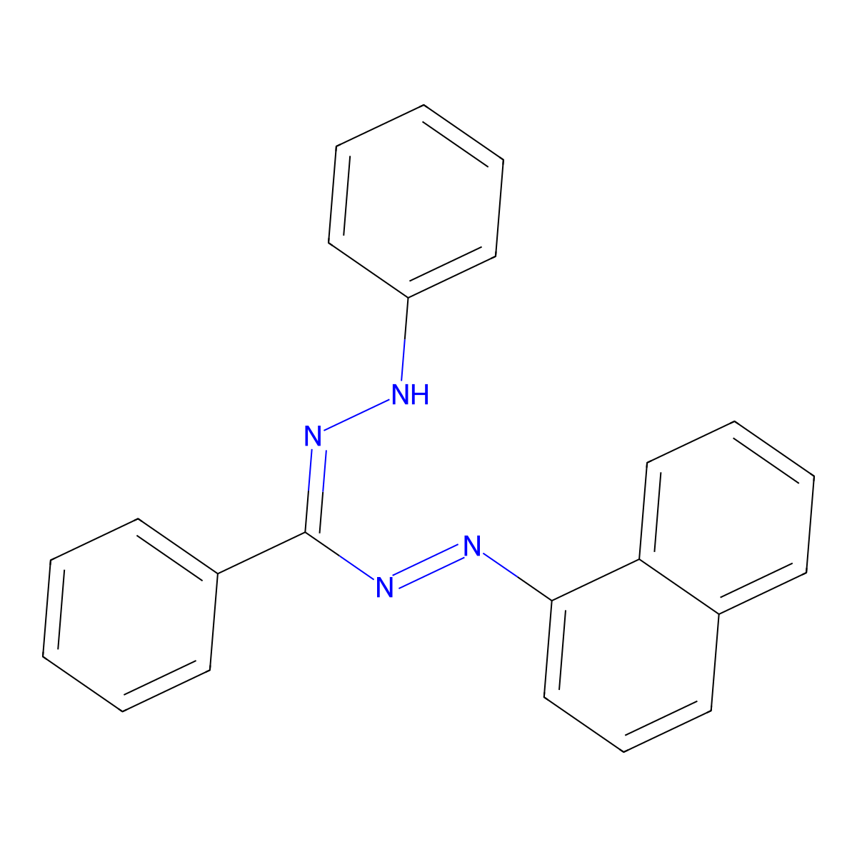 3,5-Diphenyl-1-(1-naphthyl)formazan molecular structure, CAS 1719-72-8