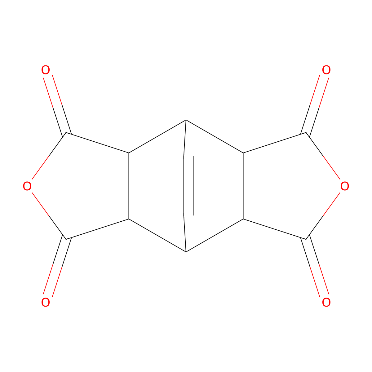 Bicyclo[2.2.2]oct-7-ene-2,3:5,6-tetracarboxylic dianhydride molecular structure, CAS 1719-83-1