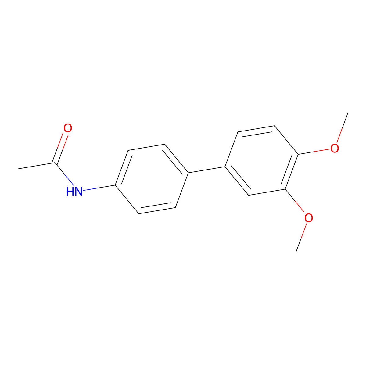 N-(3',4'-Dimethoxy[1,1'-biphenyl]-4-yl)acetamide molecular structure, CAS 17190-07-7