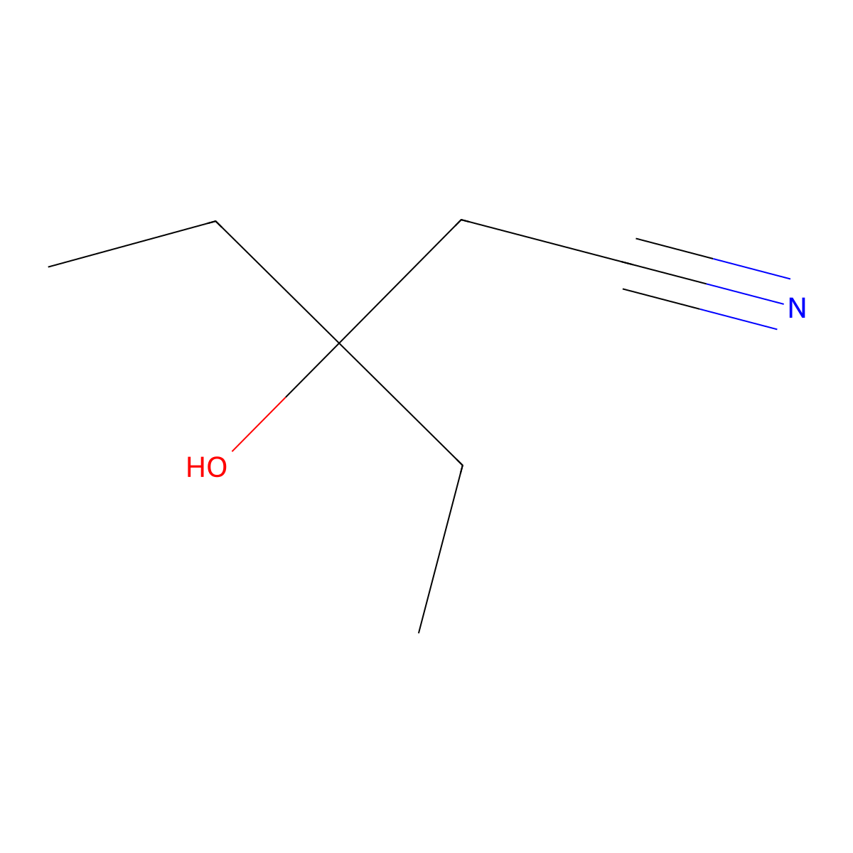 3-Ethyl-3-hydroxypentanenitrile molecular structure, CAS 17190-27-1