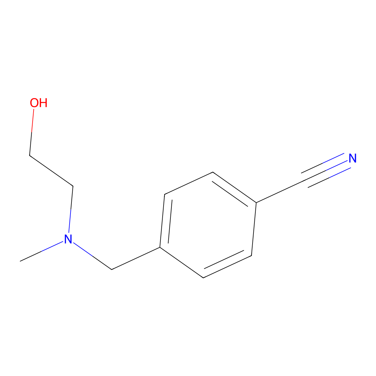 4-{[(2-Hydroxy-ethyl)-methyl-amino]-methyl}-benzonitrile molecular structure, CAS 171907-77-0