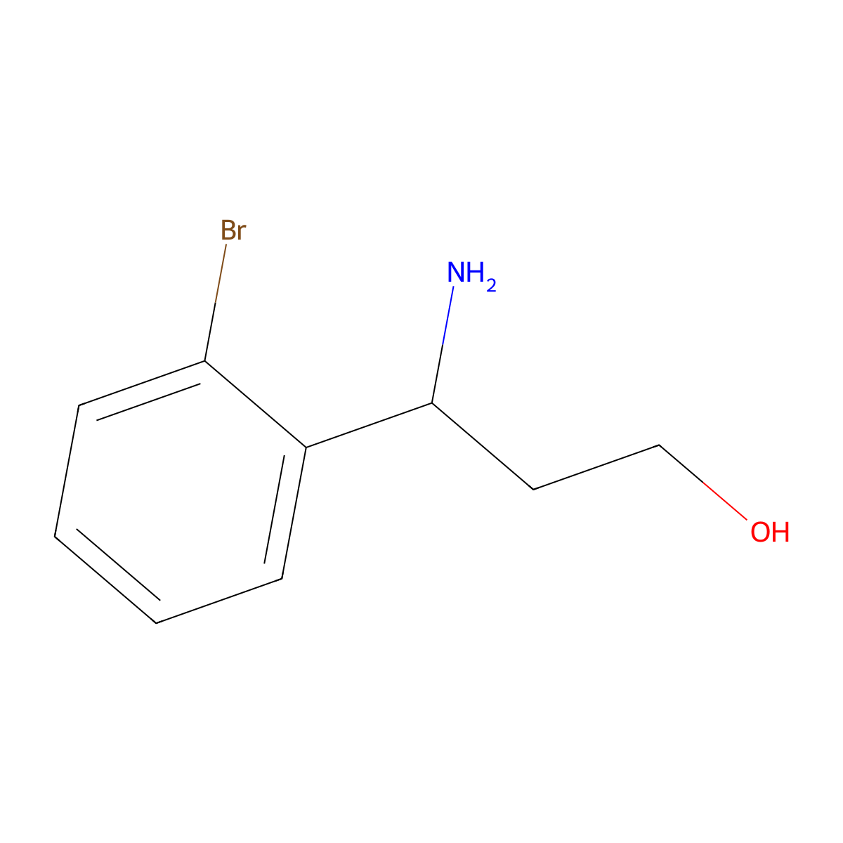 3-Amino-3-(2-bromophenyl)propan-1-ol molecular structure, CAS 171911-83-4