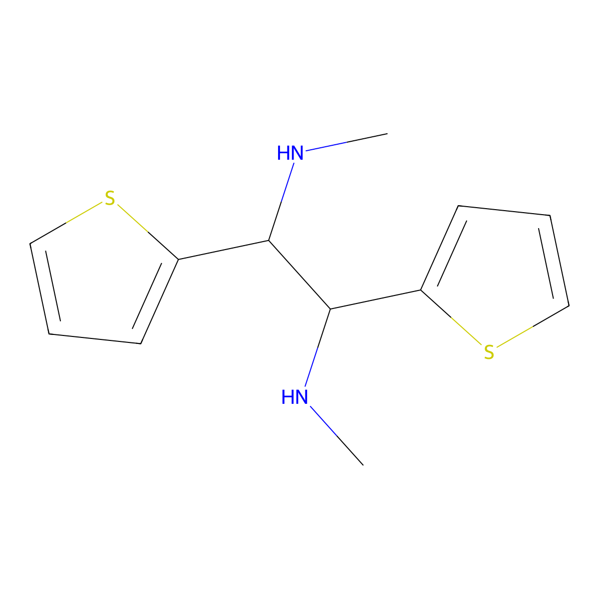 (1R,2R)-N1,N2-Dimethyl-1,2-di(thiophen-2-yl)ethane-1,2-diamine molecular structure, CAS 171917-30-9