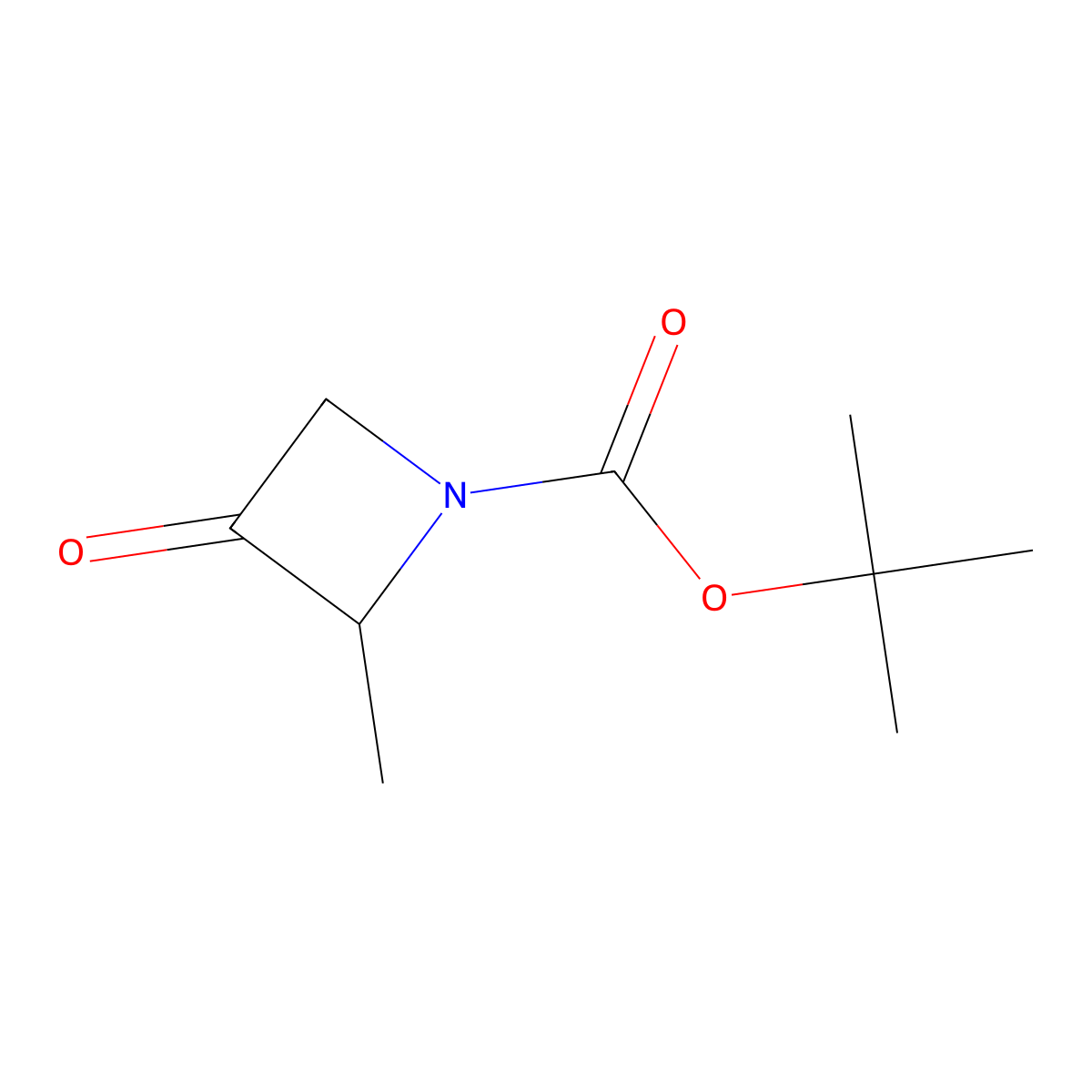 tert-butyl (2S)-2-methyl-3-oxoazetidine-1-carboxylate molecular structure, CAS 171919-76-9