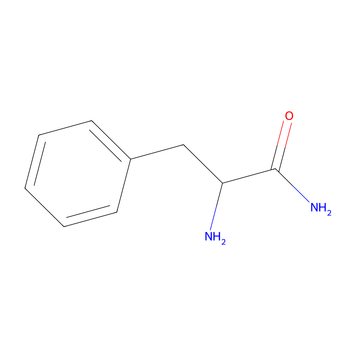 2-Amino-3-phenylpropanamide molecular structure, CAS 17193-31-6