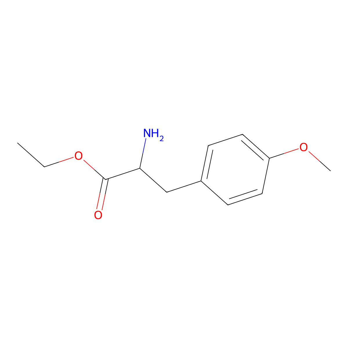 Ethyl (2S)-2-amino-3-(4-methoxyphenyl)propanoate molecular structure, CAS 17193-43-0