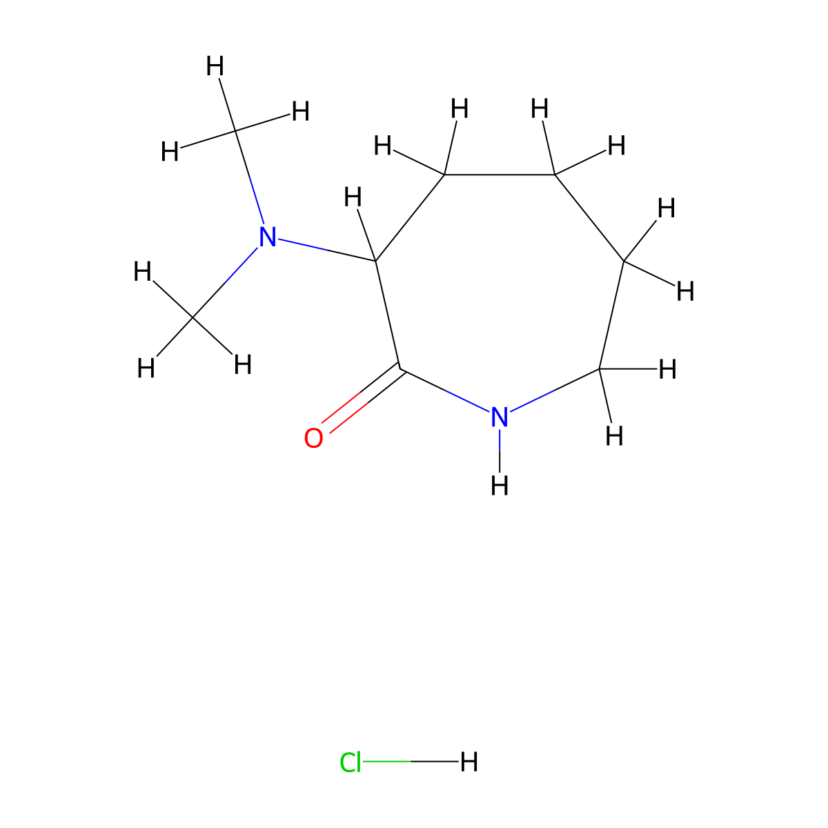 3-(Dimethylamino)azepan-2-one hydrochloride molecular structure, CAS 17196-47-3